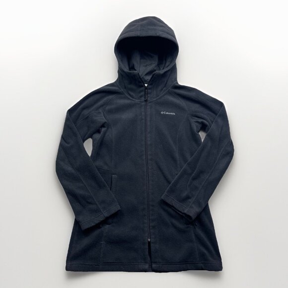 Columbia Benton Springs Full Zip Hooded Fleece Jacket Women’s Sz S Black Warm - Picture 1 of 15